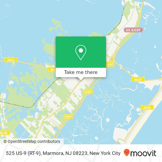 Mapa de 525 US-9 (RT-9), Marmora, NJ 08223