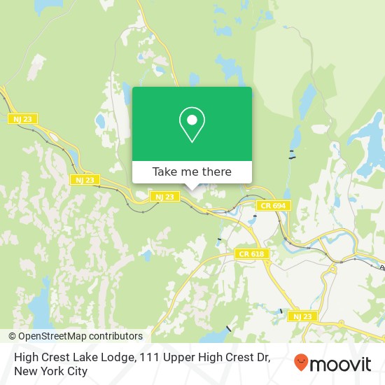 High Crest Lake Lodge, 111 Upper High Crest Dr map
