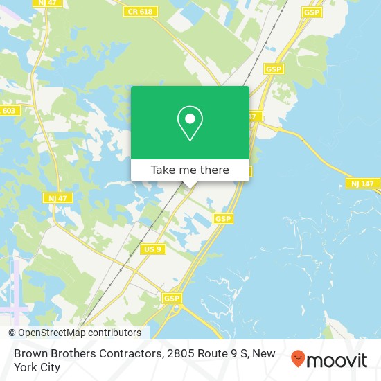 Brown Brothers Contractors, 2805 Route 9 S map