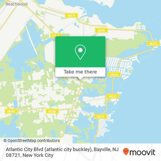 Mapa de Atlantic City Blvd (atlantic city buckley), Bayville, NJ 08721