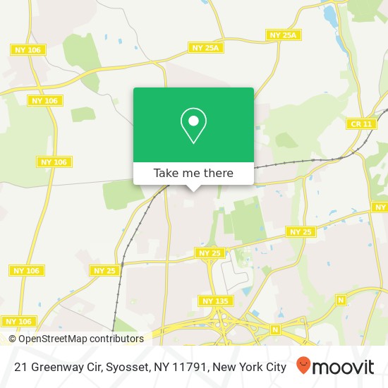Mapa de 21 Greenway Cir, Syosset, NY 11791