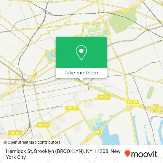 Mapa de Hemlock St, Brooklyn (BROOKLYN), NY 11208