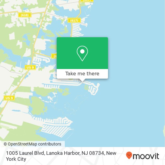 Mapa de 1005 Laurel Blvd, Lanoka Harbor, NJ 08734
