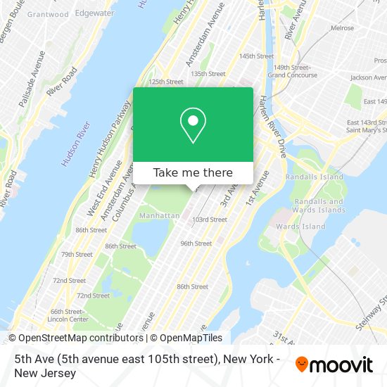 5th Ave (5th avenue east 105th street) map