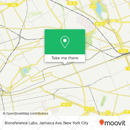 Bioreference Labs, Jamaica Ave map