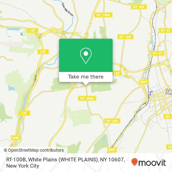 Mapa de RT-100B, White Plains (WHITE PLAINS), NY 10607