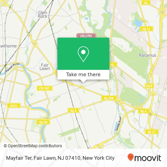 Mapa de Mayfair Ter, Fair Lawn, NJ 07410