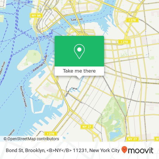 Mapa de Bond St, Brooklyn, <B>NY< / B> 11231
