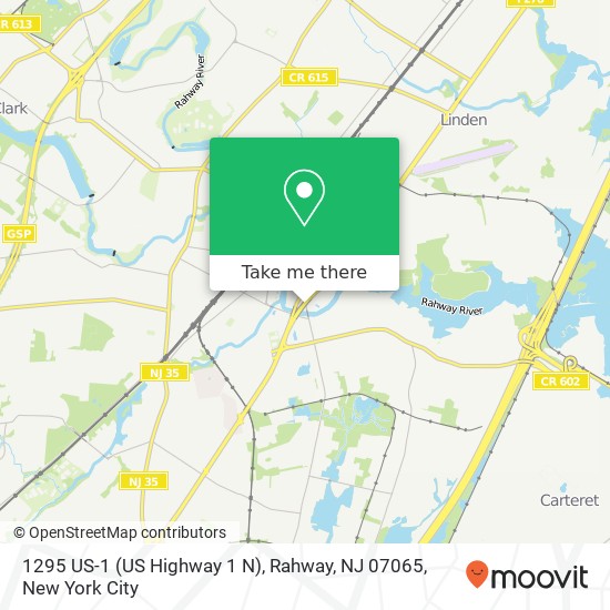 Mapa de 1295 US-1 (US Highway 1 N), Rahway, NJ 07065