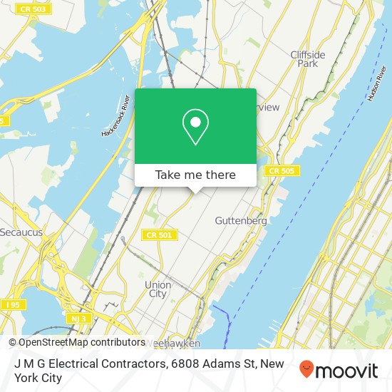 Mapa de J M G Electrical Contractors, 6808 Adams St