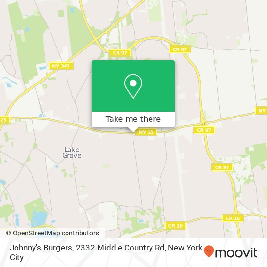 Johnny's Burgers, 2332 Middle Country Rd map