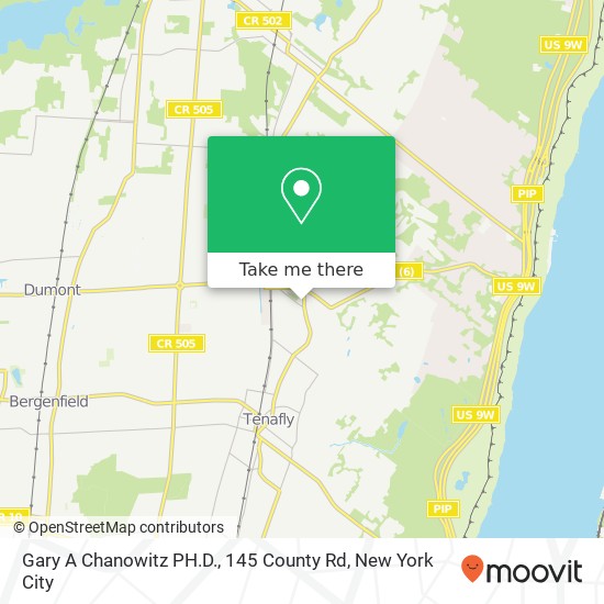 Gary A Chanowitz PH.D., 145 County Rd map
