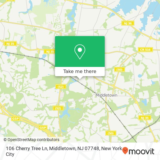 Mapa de 106 Cherry Tree Ln, Middletown, NJ 07748