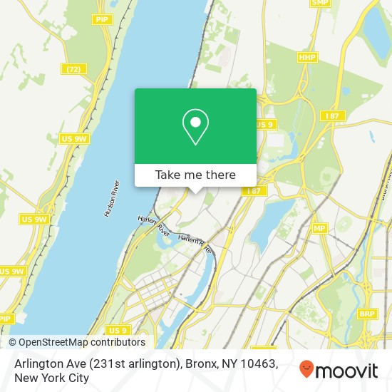 Mapa de Arlington Ave (231st arlington), Bronx, NY 10463