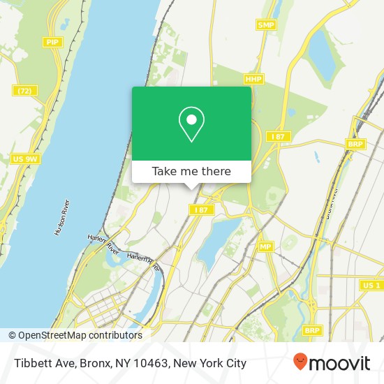 Mapa de Tibbett Ave, Bronx, NY 10463