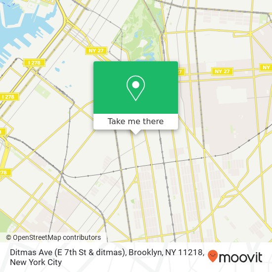 Mapa de Ditmas Ave (E 7th St & ditmas), Brooklyn, NY 11218