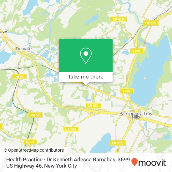 Mapa de Health Practice - Dr Kenneth Adessa Barnabas, 3699 US Highway 46