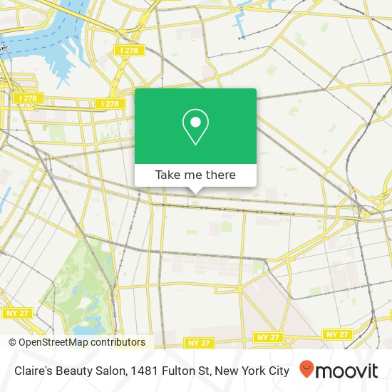 Mapa de Claire's Beauty Salon, 1481 Fulton St