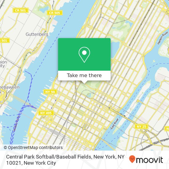 Mapa de Central Park Softball / Baseball Fields, New York, NY 10021