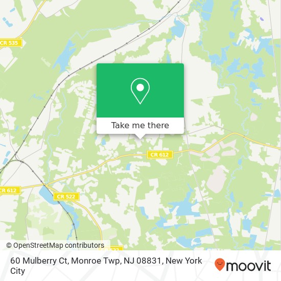Mapa de 60 Mulberry Ct, Monroe Twp, NJ 08831