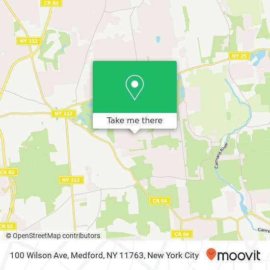 Mapa de 100 Wilson Ave, Medford, NY 11763