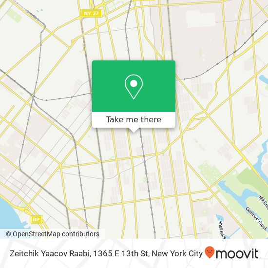 Zeitchik Yaacov Raabi, 1365 E 13th St map