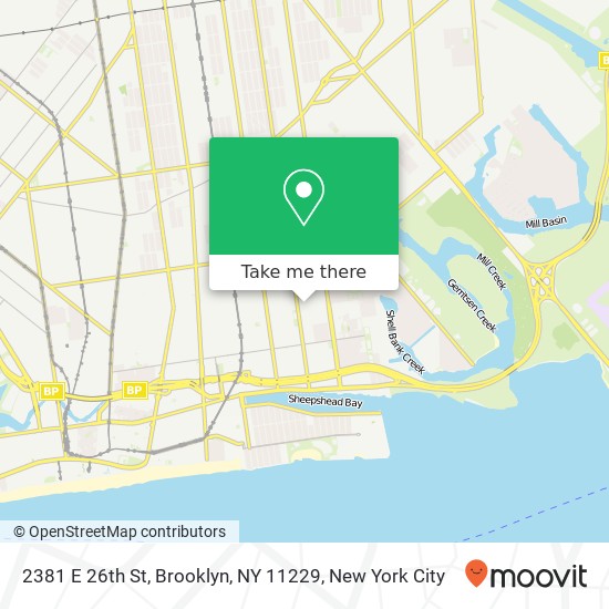 2381 E 26th St, Brooklyn, NY 11229 map