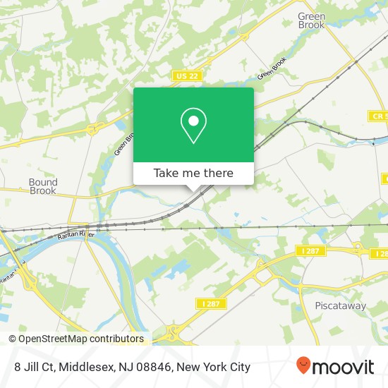 Mapa de 8 Jill Ct, Middlesex, NJ 08846