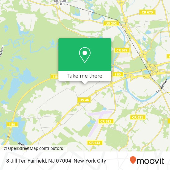 Mapa de 8 Jill Ter, Fairfield, NJ 07004