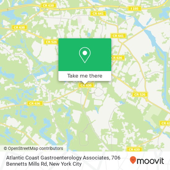 Atlantic Coast Gastroenterology Associates, 706 Bennetts Mills Rd map