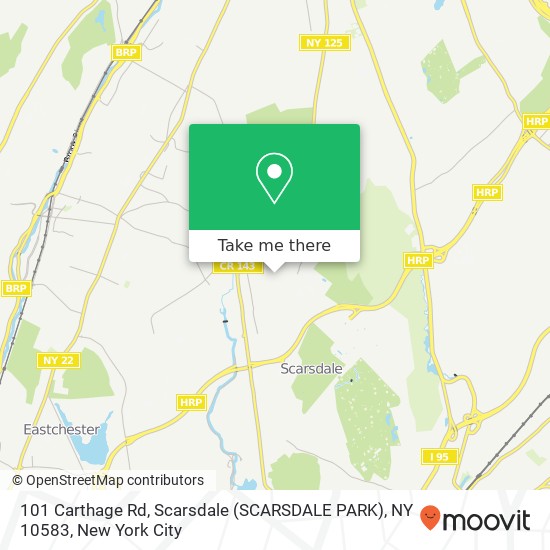 Mapa de 101 Carthage Rd, Scarsdale (SCARSDALE PARK), NY 10583