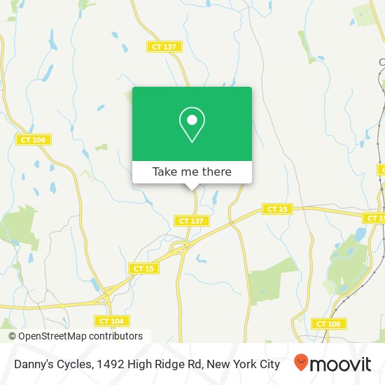 Mapa de Danny's Cycles, 1492 High Ridge Rd