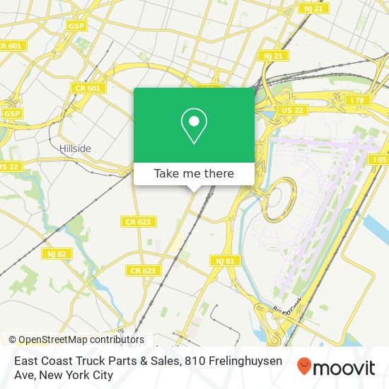 Mapa de East Coast Truck Parts & Sales, 810 Frelinghuysen Ave