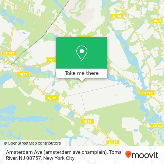 Amsterdam Ave (amsterdam ave champlain), Toms River, NJ 08757 map