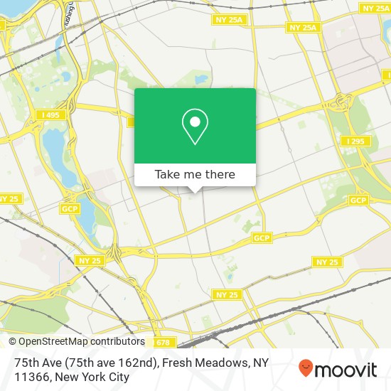 Mapa de 75th Ave (75th ave 162nd), Fresh Meadows, NY 11366