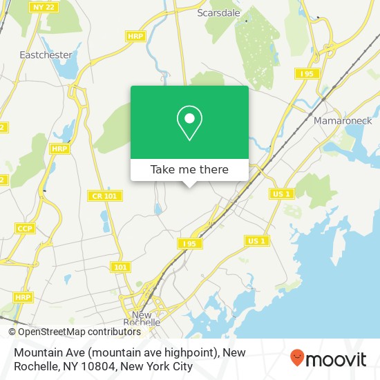 Mountain Ave (mountain ave highpoint), New Rochelle, NY 10804 map