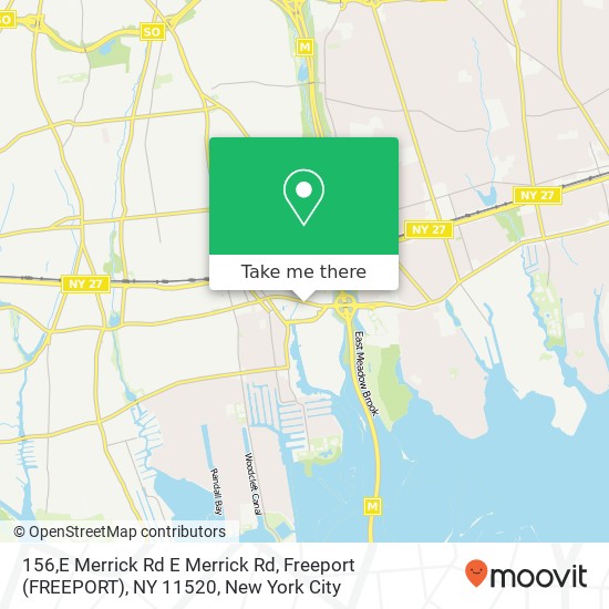 Mapa de 156,E Merrick Rd E Merrick Rd, Freeport (FREEPORT), NY 11520