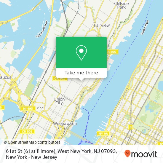 61st St (61st fillmore), West New York, NJ 07093 map
