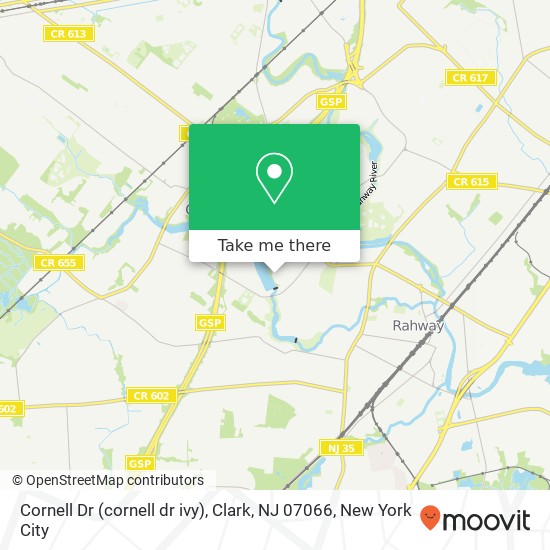 Mapa de Cornell Dr (cornell dr ivy), Clark, NJ 07066