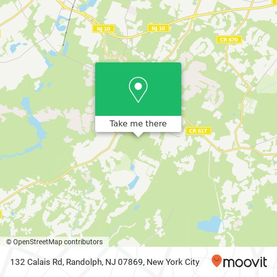 Mapa de 132 Calais Rd, Randolph, NJ 07869