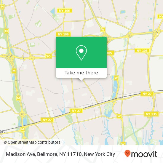 Mapa de Madison Ave, Bellmore, NY 11710