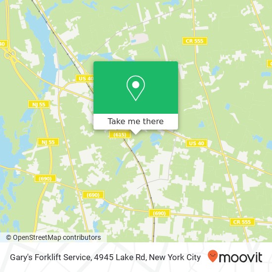 Mapa de Gary's Forklift Service, 4945 Lake Rd