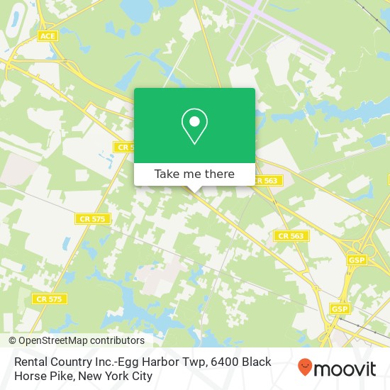 Mapa de Rental Country Inc.-Egg Harbor Twp, 6400 Black Horse Pike