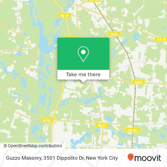 Mapa de Guzzo Masonry, 3501 Dippolito Dr