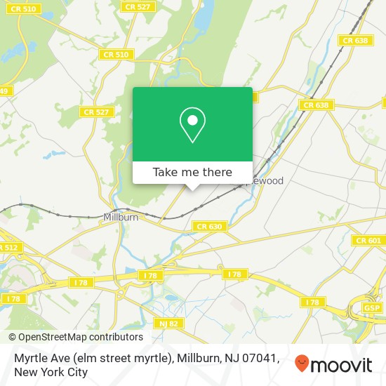 Myrtle Ave (elm street myrtle), Millburn, NJ 07041 map