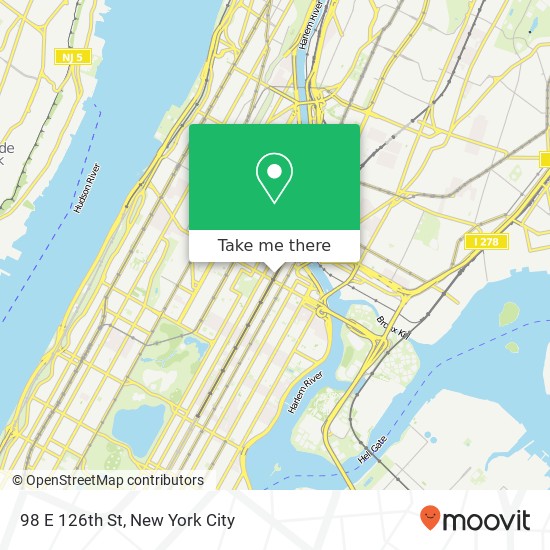 Mapa de 98 E 126th St, New York, NY 10035