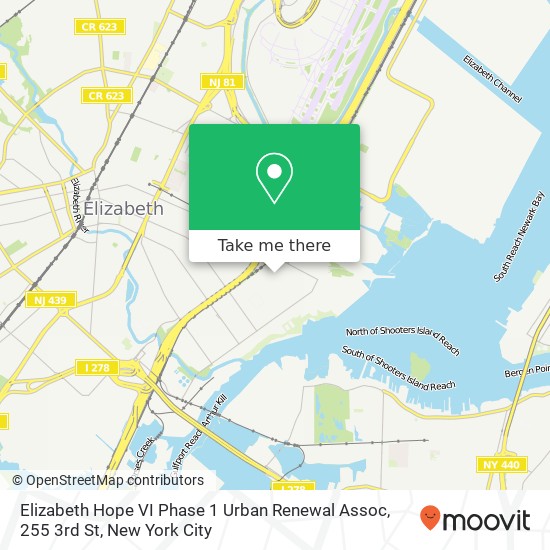 Elizabeth Hope VI Phase 1 Urban Renewal Assoc, 255 3rd St map
