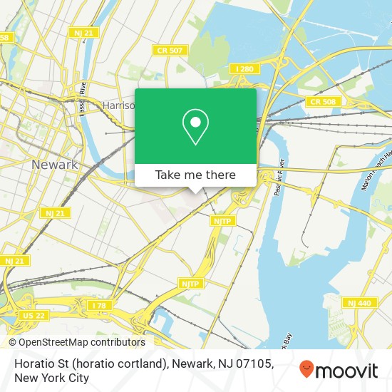 Mapa de Horatio St (horatio cortland), Newark, NJ 07105