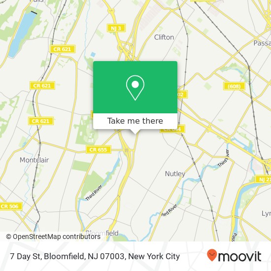 Mapa de 7 Day St, Bloomfield, NJ 07003