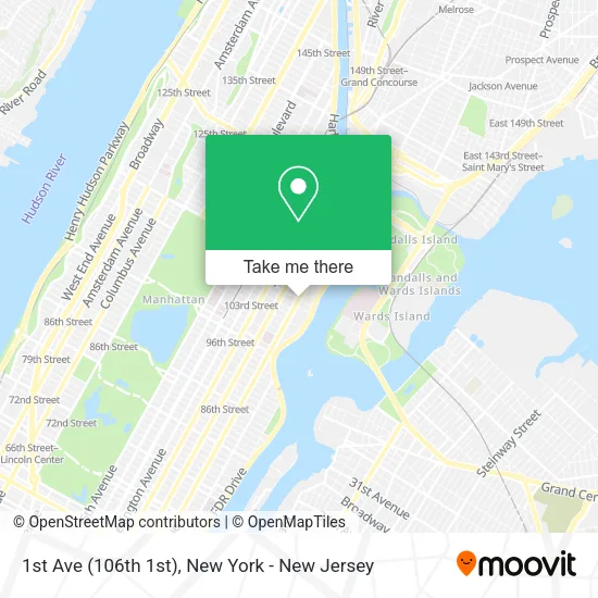 1st Ave (106th 1st) map
